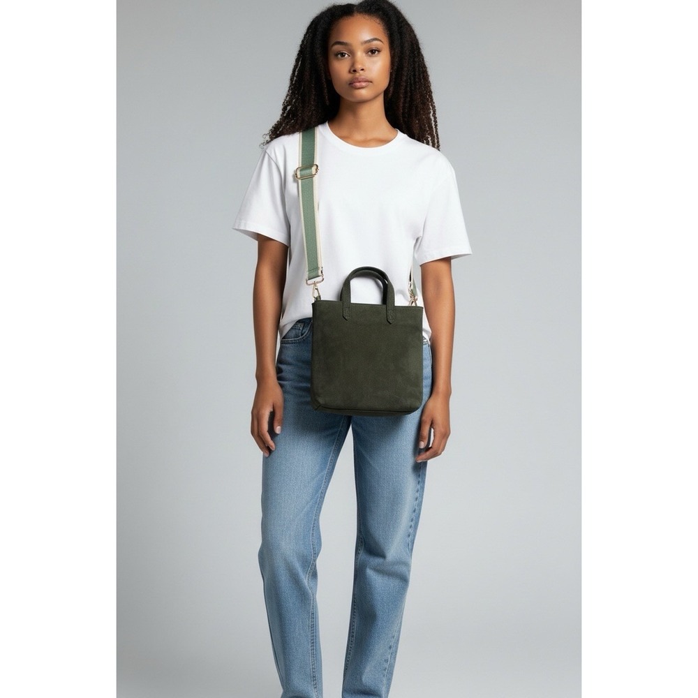 Madewell Zip-Top Transport Crossbody Nubuck - Deep Marsh - Replacement Strap - Picture 2 of 10